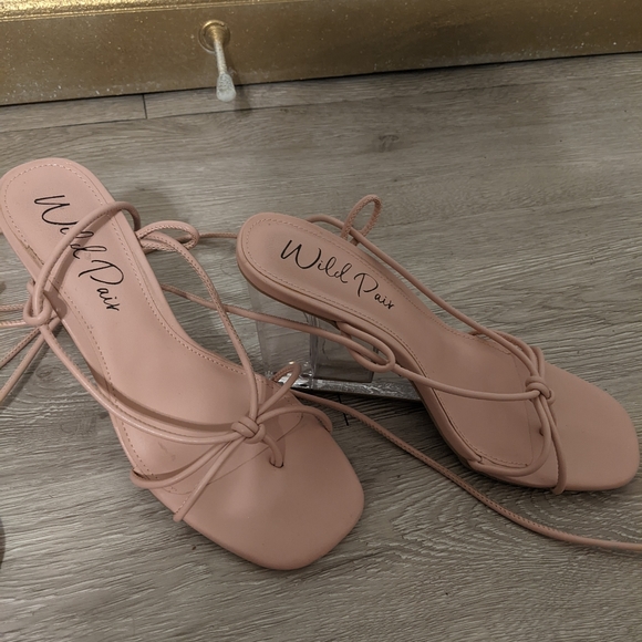 Wild Pair Nude Clear Wedges - Picture 4 of 7